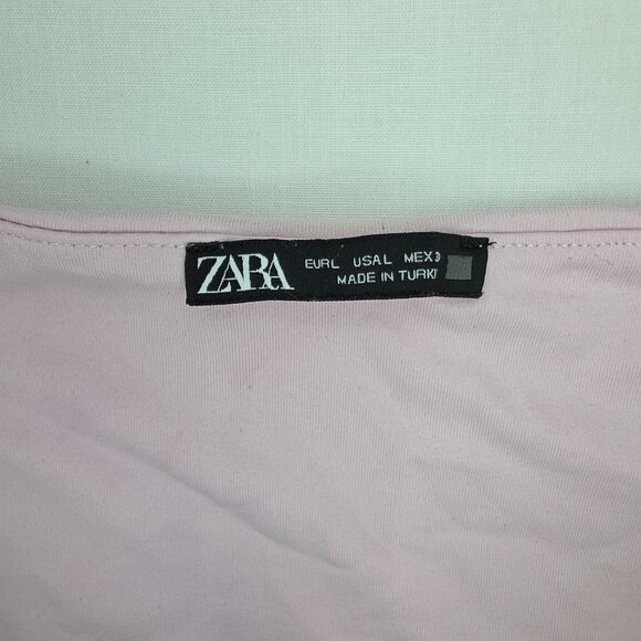 Zara Tank Top Shirt Womens Large Light Pink Stretch Workout Sleeveless Athletic - Picture 2 of 6